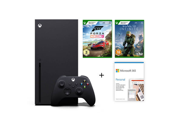 Microsoft Xbox Series X 1TB Console+ Forza 5+ Halo Infinite+ Microsoft 365 Personal (1 Year) (Bundle)
