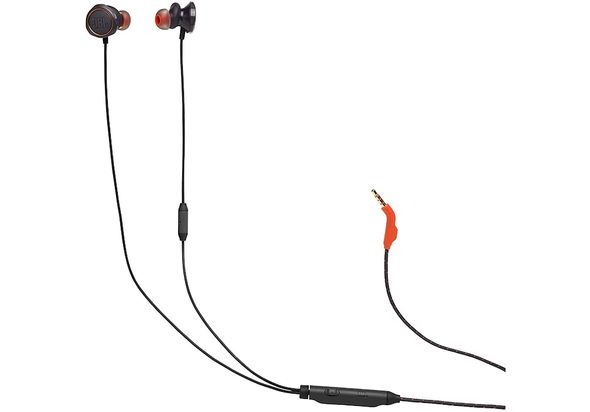 JBL Quantum 50 Wired in-ear gaming headset with volume slider and mic mute, Black
