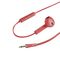 Hama  Advance” Headphones, Earbuds, Microphone, Flat Ribbon Cable, Red