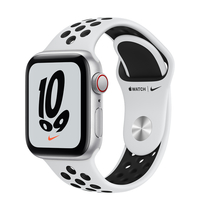 Apple Watch Nike SE Silver Aluminium Case with Pure Platinum/Black Nike Sport Band, GPS and Cellular, 40mm