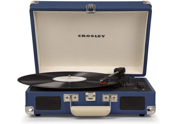 Crosley CR8005D-BL4 Cruiser Deluxe Turntable with Speaker, Blue - CH