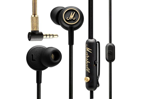 Marshall Audio Mode EQ In-Ear Headphones, Black and Brass