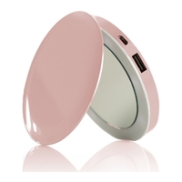 Sanho HyperJuice Pearl Compact Mirror with Rechargeable Battery Pack, Rose