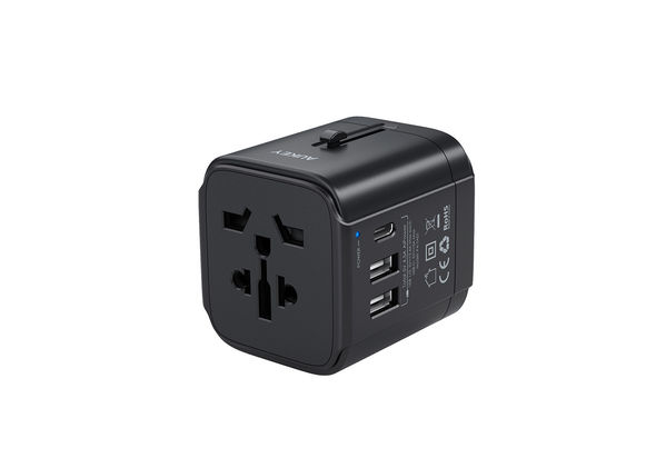 Aukey PA-TA01 Universal Travel Adapter With USB-C and USB-A Ports, Black