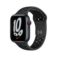 Apple Watch Nike Series 7 Midnight Aluminium Case with Anthracite/Black Nike Sport Band, GPS and Cellular, 45mm