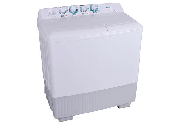 Hisense Twin Tub Washing Machine 14 KG Wash Capacity: 14Kg, Spin Capacity: 8Kg 1250 RPM, White & Black
