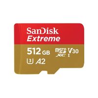SanDisk Extreme microSD UHS I Card 512GB for 4K Video on Smartphones, Action Cams & Drones 190MB/s Read, 130MB/s Write, Lifetime Warranty