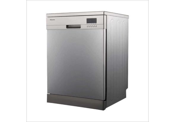 Hisense A+ + Free Standing Dishwasher 13 place setting, Half-Load Function, Dry+ Function, Water Overflow Protection, Power off memory function 24hrs delay start, 8 Prog, Stainless Steel