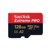 SanDisk Extreme Pro microSD UHS I Card 128GB for 4K Video on Smartphones, Action Cams & Drones 200MB/s Read, 90MB/s Write, Lifetime Warranty