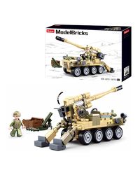 Sluban Army All Terrain Assault Vehicle Construction Blocks Set with Movable Cannon & a Soldier Toy