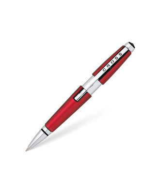 Edge Red With Polished Chrome Centre Rolling Ball Pen