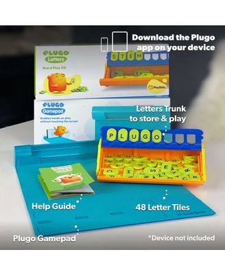 PlayShifu Educational Word Game - Plugo Letters (Kit+ App with 9 Learning Games) STEM Toy Gifts for Kids Age 4 5 6 7 8| Phonics, Spellings & Grammar| 48 Alphabet Tiles (Works with tabs / mobiles)