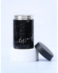 Root7 Stainless Steel Insulated Water Bottle, Black Marble Food Pot-500ml