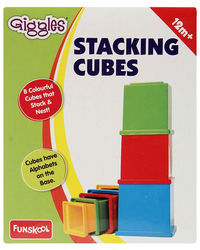 Giggles - Stacking Cubes, Multicolour stacking Blocks with Alphabet, Helps to Sort, Stack and Nest, 12 months & above, Infant and Preschool Toys