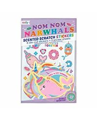OOLY, Nom Nom Narwhals Scented Stickers - 2 Sticker Sheets+ 8 Jumbo Stickers