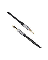 Ultraprolink Ul108 Audio Ox Hf 3.5Mm - 3.5Mm Male To Male Car Stereo Aux Cable With Built-In Microphone/In Line Mic Audio Cable With Gold Plated Connectors -1.5M (Black), multicolour