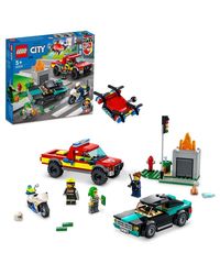 LEGO City Fire Rescue & Police Chase 60319 Building Kit (295 Pieces), multicolor