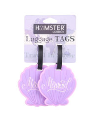 Hamster London Luggage Tag Purple Shell, purple