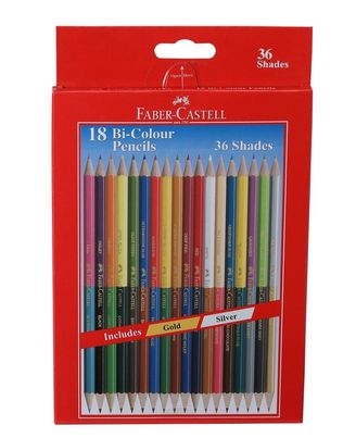 Faber-Castell Bi-Colour Pencil, Pack of 18 (Assorted)