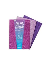 ooly Oh My Glitter! Notebooks - Set of 3 -Amethyst & Rhodolite