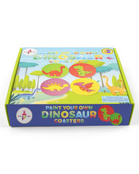 Kalakaram Paint Your Own Dinosaur Coaster DIY Kit for Kids, Fun & Educational Paint Activity for Kids, Hobby and Craft Kit, for Age 5 Years and Above, DIY Kits for Kids, Pre-School Painting Kit