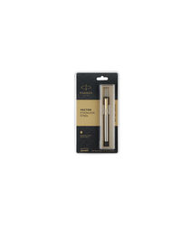 Parker Vector Stainless Steel Gold Trim Fountain Pen (Blue Ink)