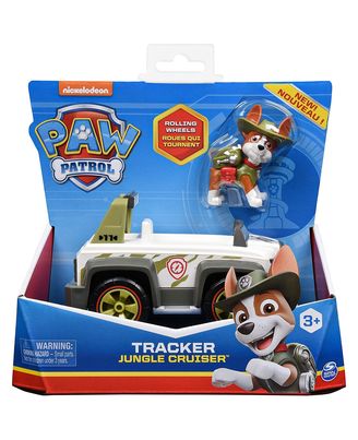 Paw Patrol, Tracker’ s Jungle Cruiser Vehicle with Collectible Figure, for Kids Aged 3 and up, Multicolor, (6061801)