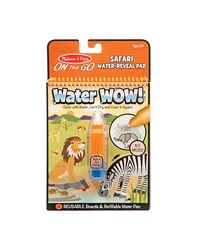 Melissa & Doug On the Go Water Wow! Safari (Reusable Water-Reveal Activity Pad, Chunky-Size Water Pen) Multicolor
