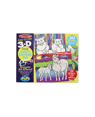 Melissa And Doug Animal 3D Marker Coloring Pad, Age 4+