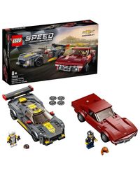 LEGO Speed Champions Chevrolet Corvette C8. R Race Car and 1968 Chevrolet Corvette 76903 Building Kit (512 Pieces), multicolor, 7 x 35.4 x 19.1 cm
