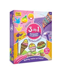 Imagimake 3-in-1 Awesome Craft Kit - Kids Arts and Crafts - Arts and Crafts for Kids Ages 6-8 - Air Dry Clay, Paper Quilling Kit, Stamp for Kids - Gifts for 5, 6, 7, 8 Year Old Girls