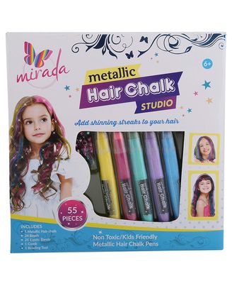 Mirada Metalic Hair Chalk Studio, Age 6 To 8 Years