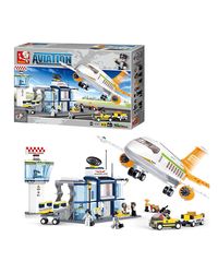 Sluban Aviation-International Airport Building Blocks Kit for Kids - Creative Construction Set with 678 Pieces, BIS Certified Building Kit and Gifts for 6+ Year Old Boy or Girl