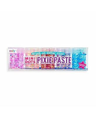 ooly Mini Dots Pixie Paste Glitter Glue w/Brush - 6 PC Set