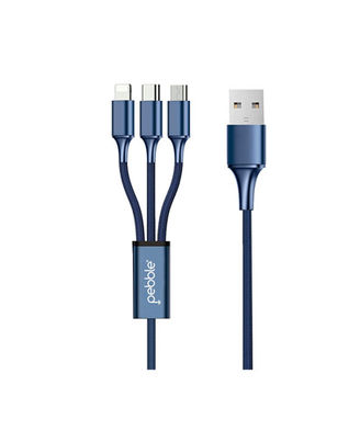 Pebble 3 in 1 Cable Nylon Braided Blue