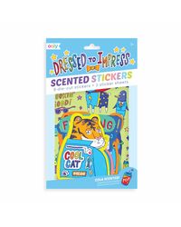 OOLY, Scented Scratch Stickers, Dressed to Impress, 2 Sticker Sheets and 8 Jumbo Stickers, Small Package of Joy