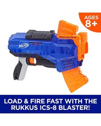 NERF Guns Elite Rukkus Ics 8 Blaster, Age 8+