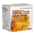 Cipcal 500 (Cal Carbonate 1250mg+ Vit D3 250 IU)