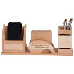 SV8035 Wood 3-in-One Mobile, Tea Coaster and Pen Stand
