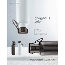 SV2221 Stainless Steel Vaccum Bottle, black  white, 25 cms x 7.5 cms, 750ml