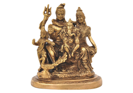 Aesthetic Decors Shiv Parivar in Gold Showpiece - 13 cm