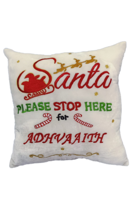 Santa Pls Stop Here Christmas Cushion