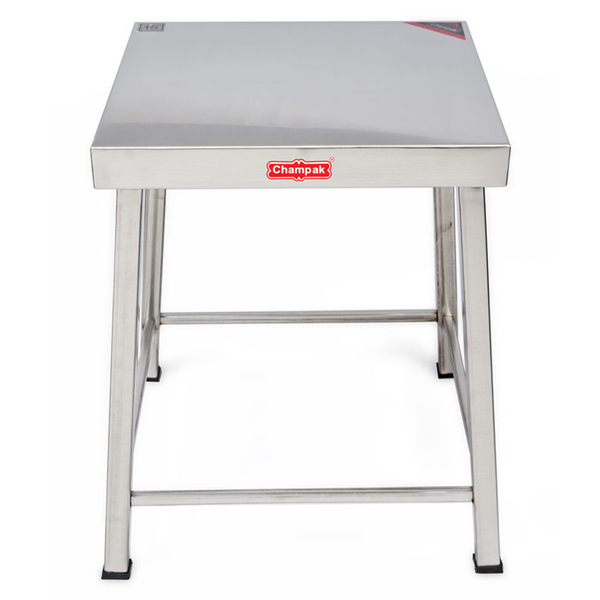 Champak Stool Stainless Steel Table 15 Inch