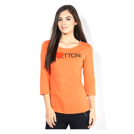 United Colors of Benetton Solid T Shirt, xs,  orange
