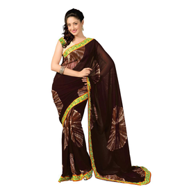 7 Colors Lifestyle Faux Georgette Abstract printed Saree - AAZSR551BSUHM