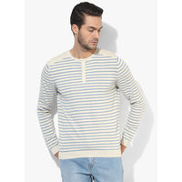 Levi's Striped Henley T-Shirt, s,  cream