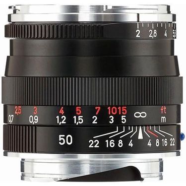 Zeiss 50mm f/2 Planar T* ZM Manual Focus Lens for Zeiss Ikon and Leica M Mount Rangefinder Cameras (Black)
