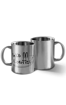 DUMMY-Hot Muggs Let's Coffee - Message Mug, silver