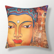 My Room Satin Orange Buddha Cushion Covers, pack of 5