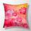 My Room Satin Pink and Yellow Lotus Cushion Covers, pack of 1
